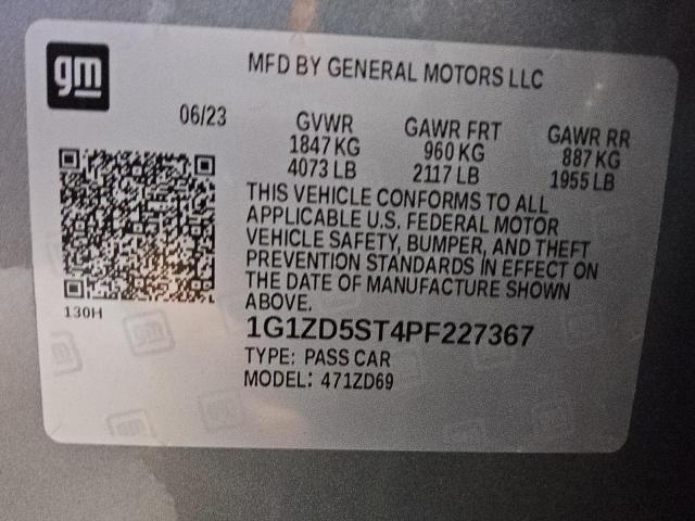 2023 CHEVROLET MALIBU LT - 1G1ZD5ST4PF227367