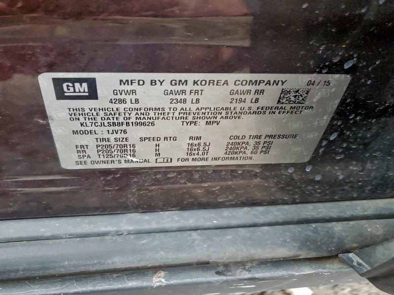 2015 CHEVROLET TRAX 1LT #3310322001