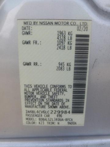 2020 NISSAN ALTIMA SR #3293437427