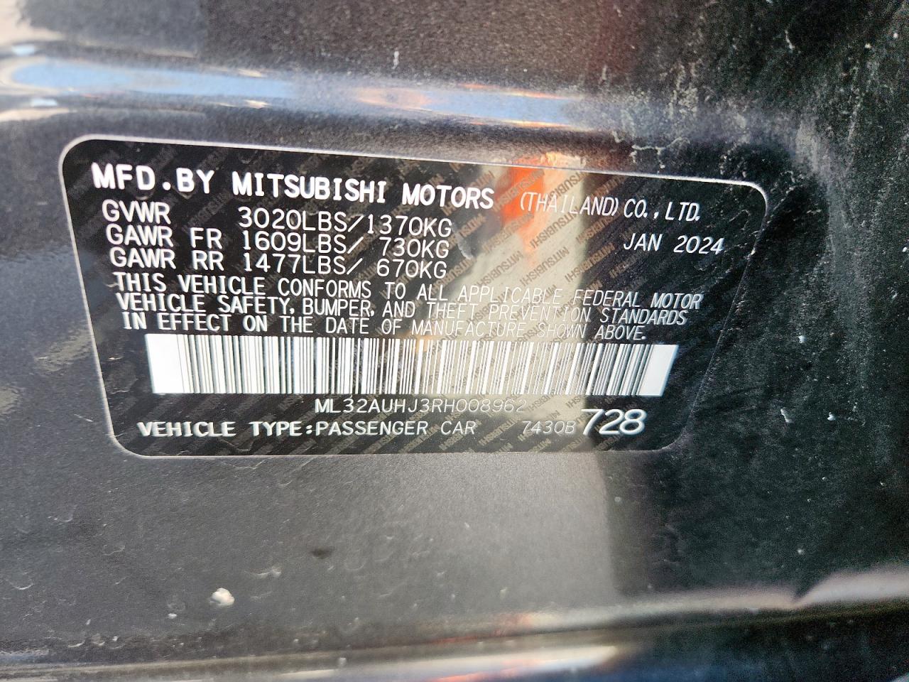 MITSUBISHI MIRAGE ES