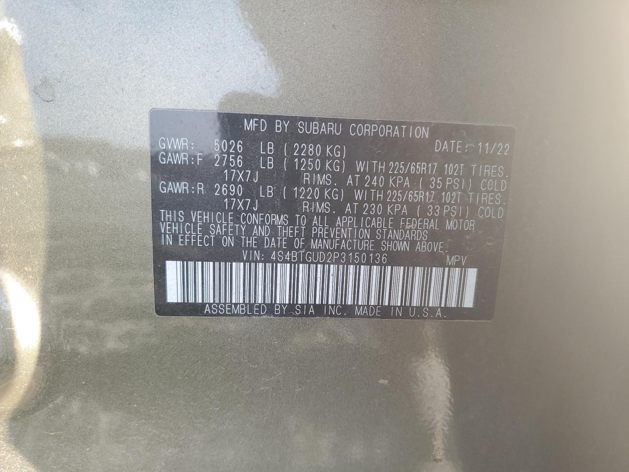 SUBARU OUTBACK WILDERNESS