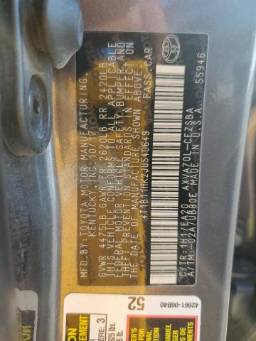 2018 TOYOTA CAMRY L #3297148517