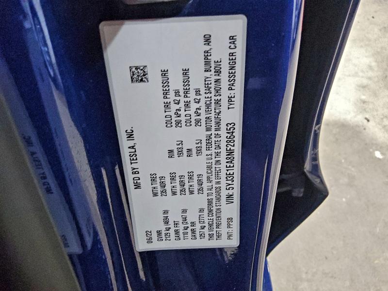 2022 TESLA MODEL 3 #3304635952