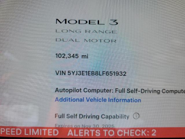 2020 TESLA MODEL 3 #3309773834