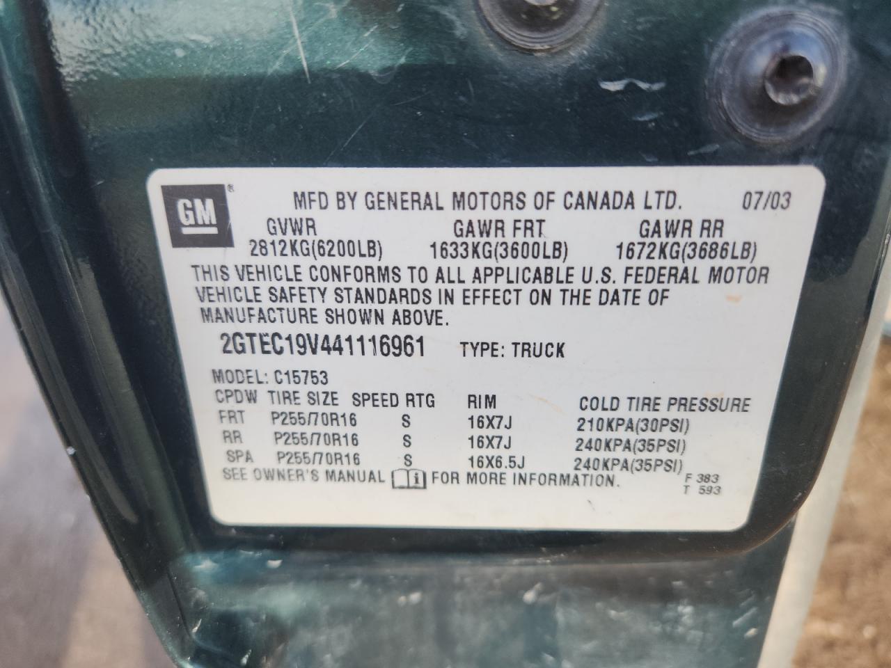 Lot #3285907569 2004 GMC NEW SIERRA