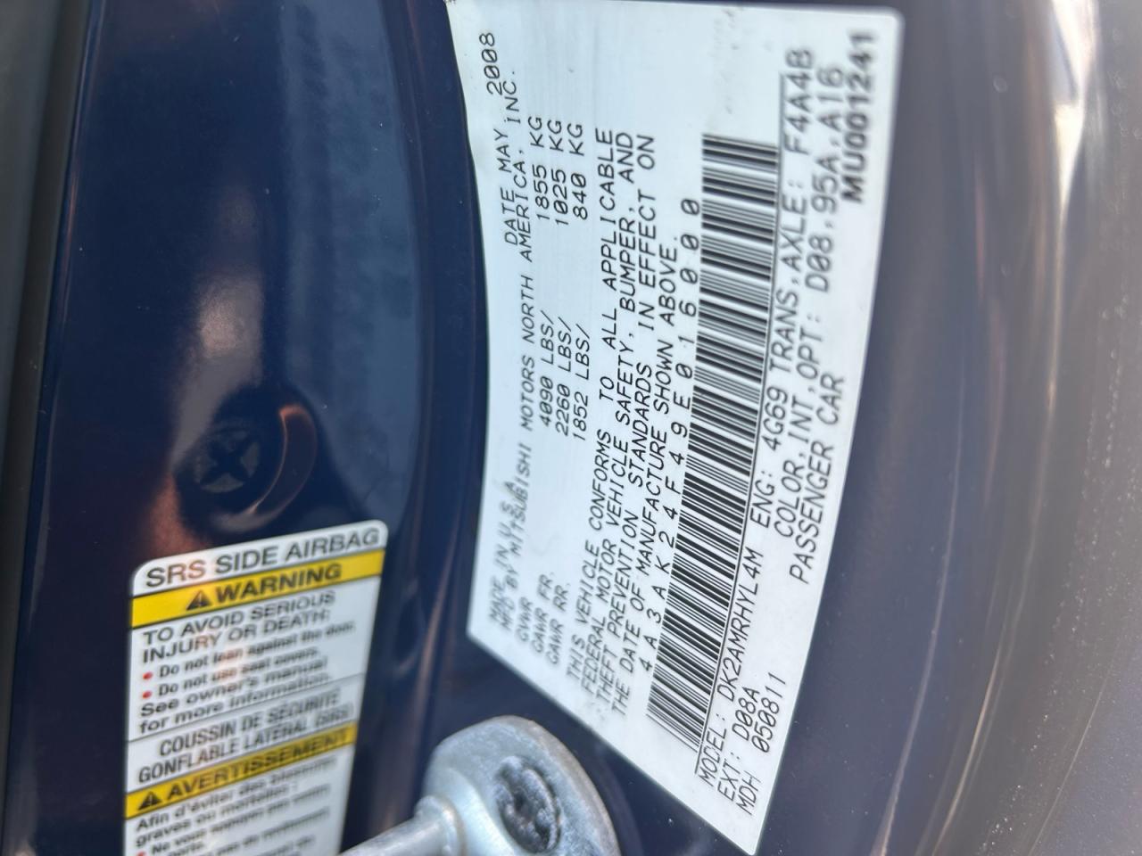 Lot #3284611375 2009 MITSUBISHI ECLIPSE GS