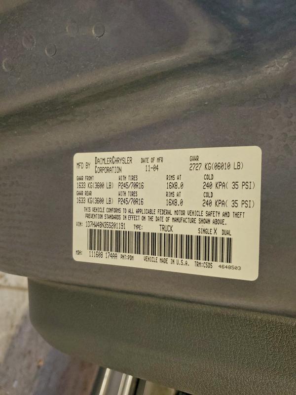 2005 DODGE DAKOTA QUA #3304783953