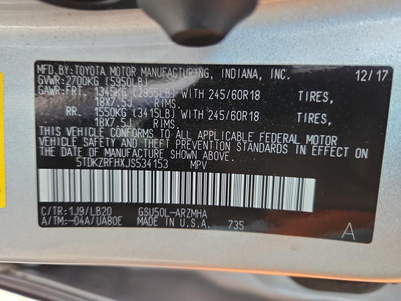 TOYOTA HIGHLANDER SE