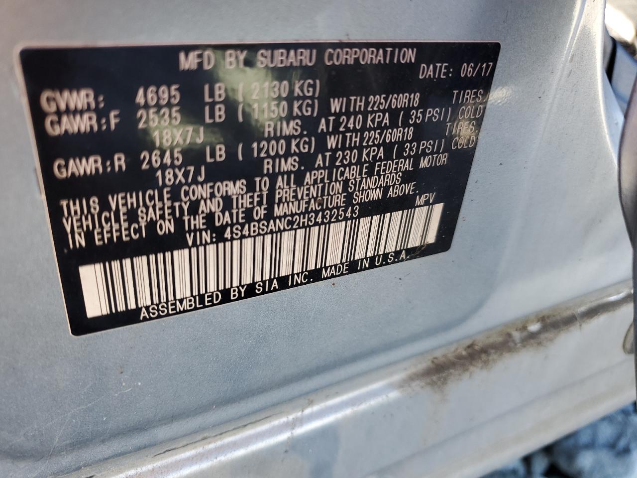 SUBARU OUTBACK 2.5I LIMITED