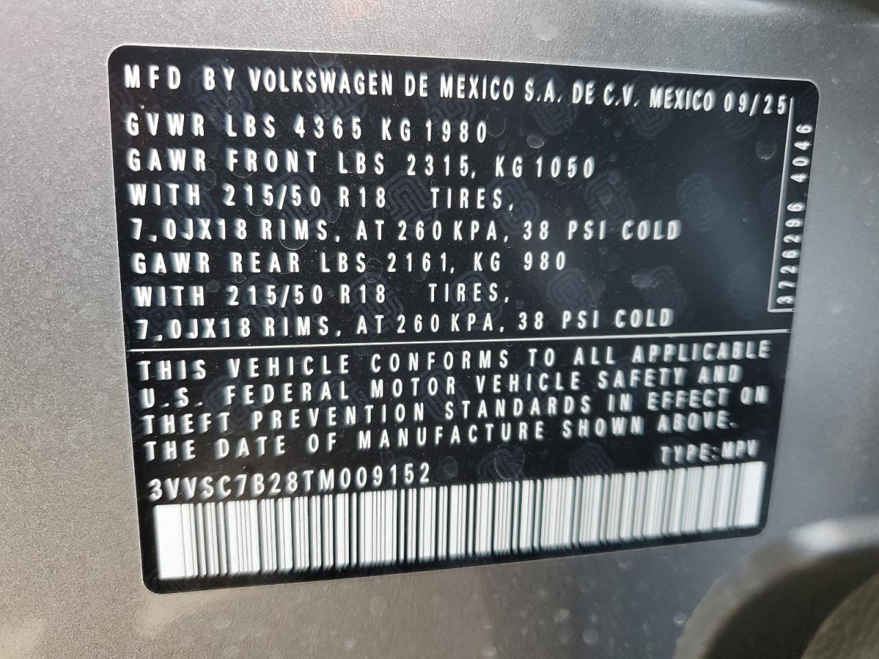 Lot #3303647927 2026 VOLKSWAGEN TAOS SE