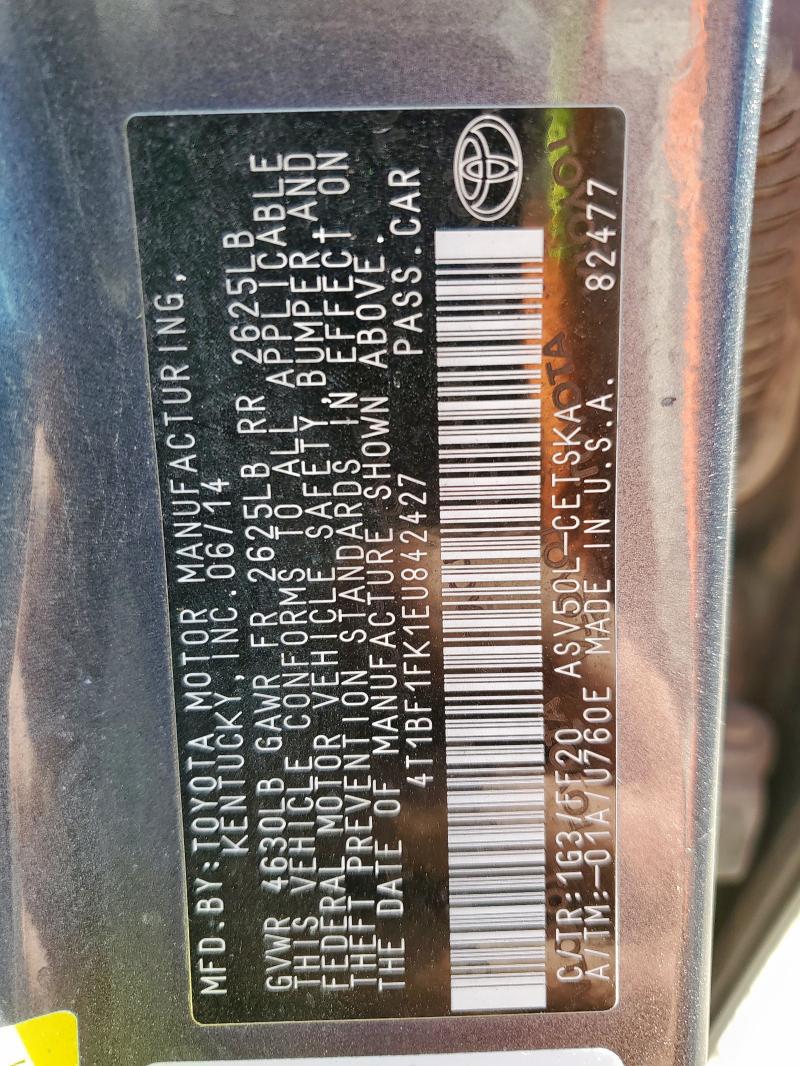 2014 TOYOTA CAMRY L #3303069787