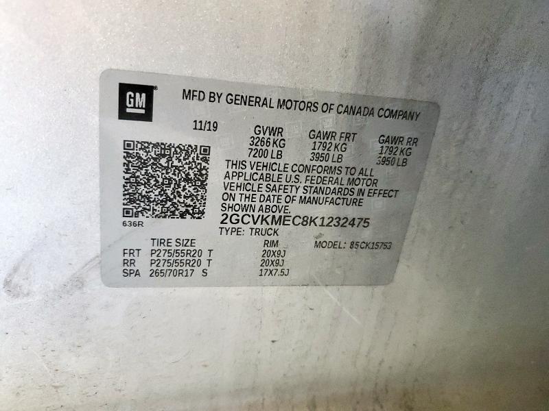 2019 CHEVROLET SILVERADO #3293432428