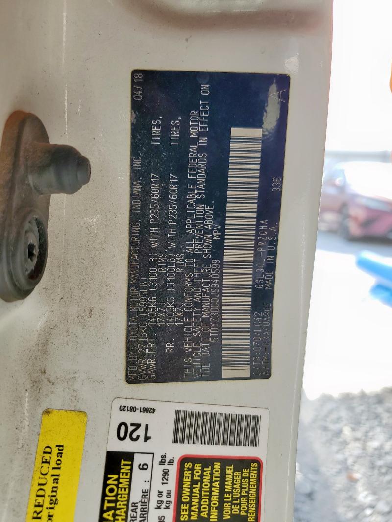 2018 TOYOTA SIENNA XLE #3292687621