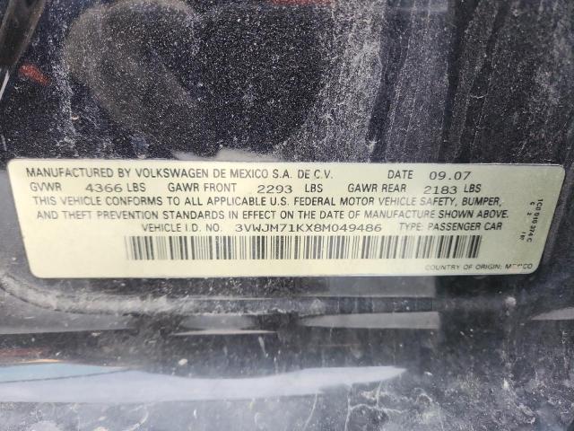 2008 VOLKSWAGEN JETTA S #3296339407