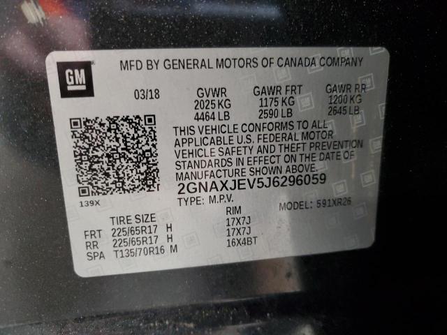 2018 CHEVROLET EQUINOX LT - 2GNAXJEV5J6296059