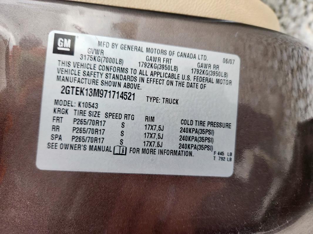 2007 GMC NEW SIERRA #3302021099