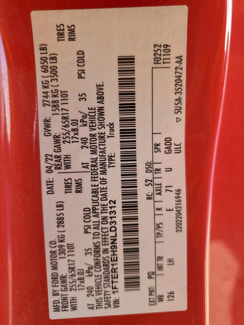 2022 FORD RANGER XL #3293504409