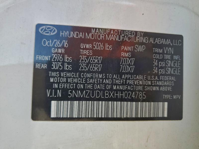 2017 HYUNDAI SANTA FE S #3303837532