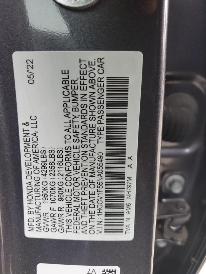 Lot #3303556025 2022 HONDA ACCORD EXL