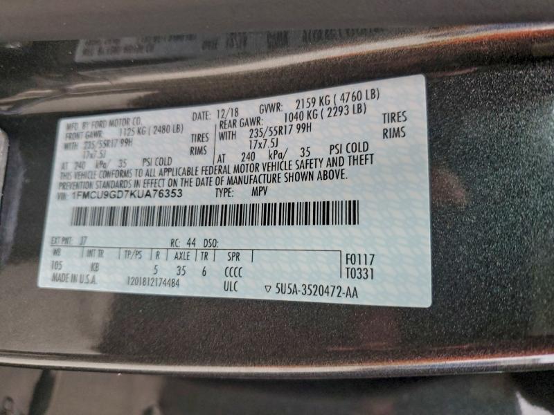 2019 FORD ESCAPE SE #3298029158