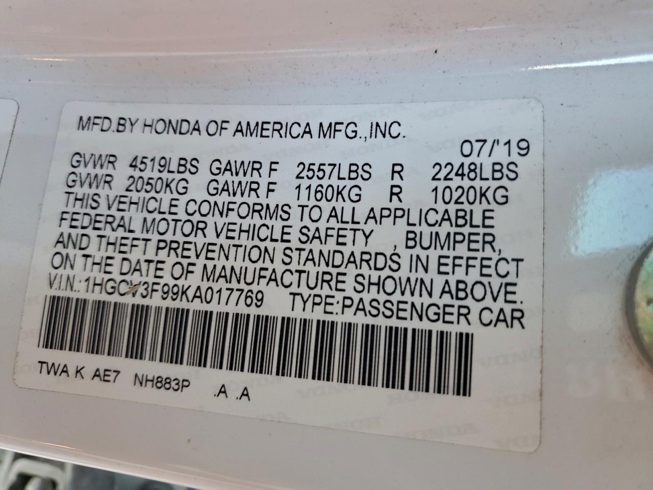 HONDA ACCORD TOURING HYBRID