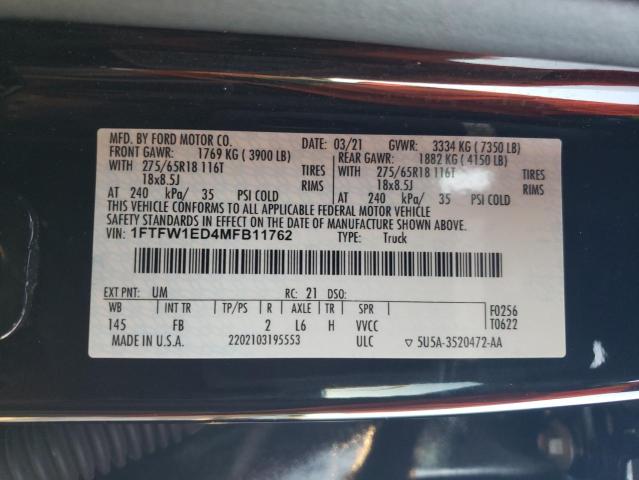 2021 FORD F150 SUPER #3297099509