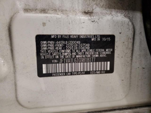 2016 SUBARU WRX LIMITE #3301844381