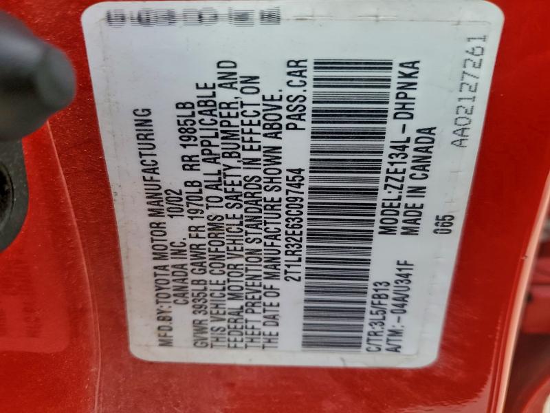 2003 TOYOTA COROLLA MA #3297951797