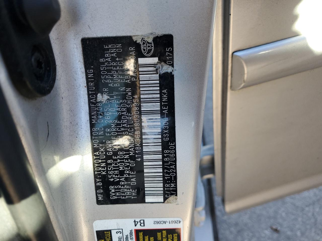 Lot #3290498481 2008 TOYOTA AVALON XL