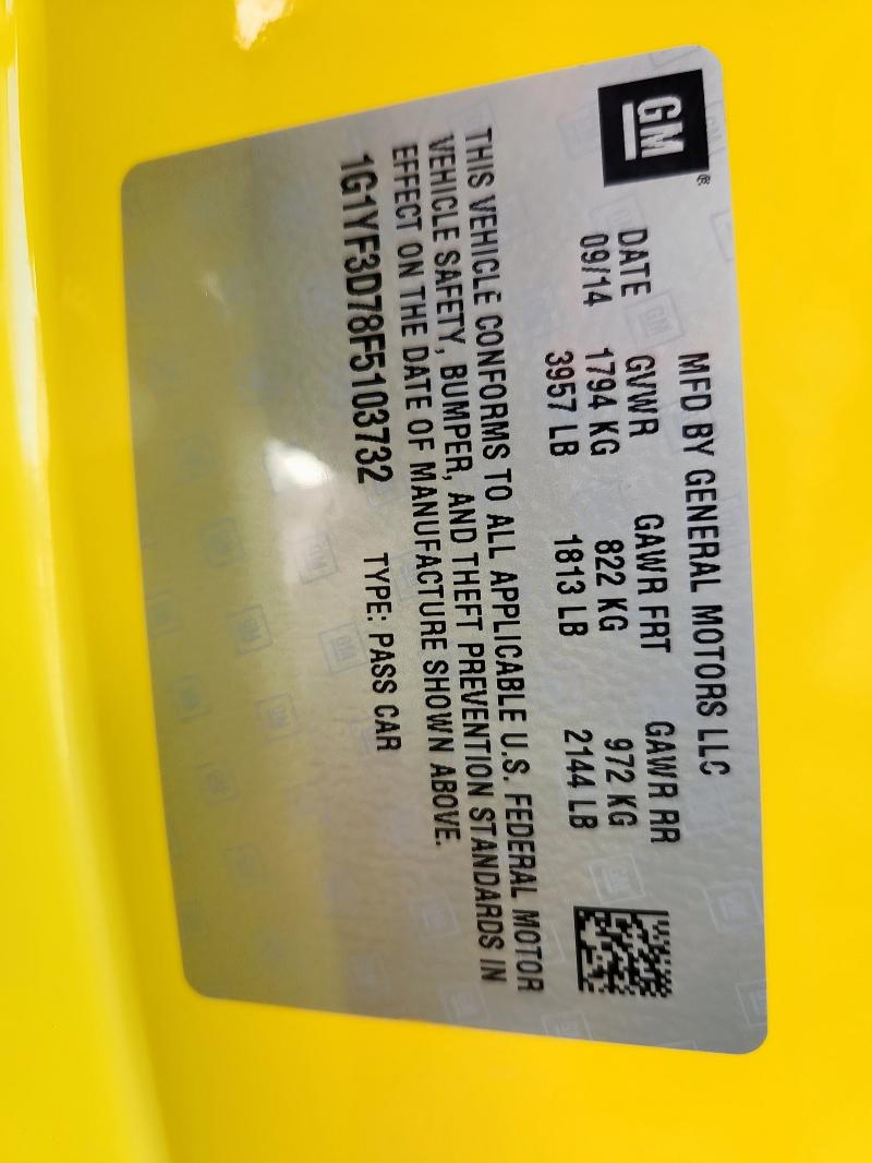 2015 CHEVROLET CORVETTE S #3285533288