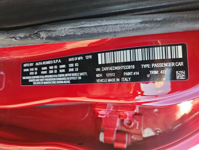 2017 ALFA ROMEO GIULIA Q4 #3290639781