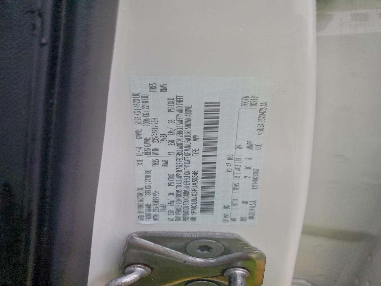 Lot #3315542356 2015 FORD ESCAPE TIT