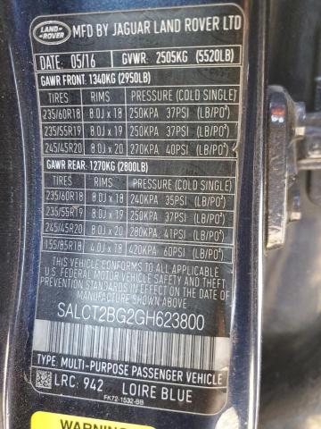 2016 LAND ROVER DISCOVERY - SALCT2BG2GH623800