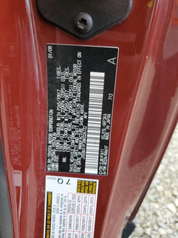 Lot #3298166043 2008 TOYOTA FJ CRUISER