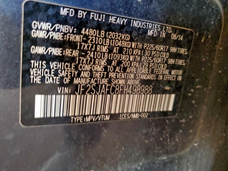 2015 SUBARU FORESTER 2 #3302810912