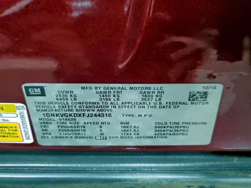 2015 CHEVROLET TRAVERSE L #3297146499