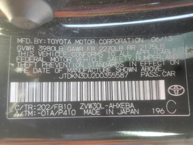 2013 TOYOTA PRIUS - JTDKN3DU2D0355587