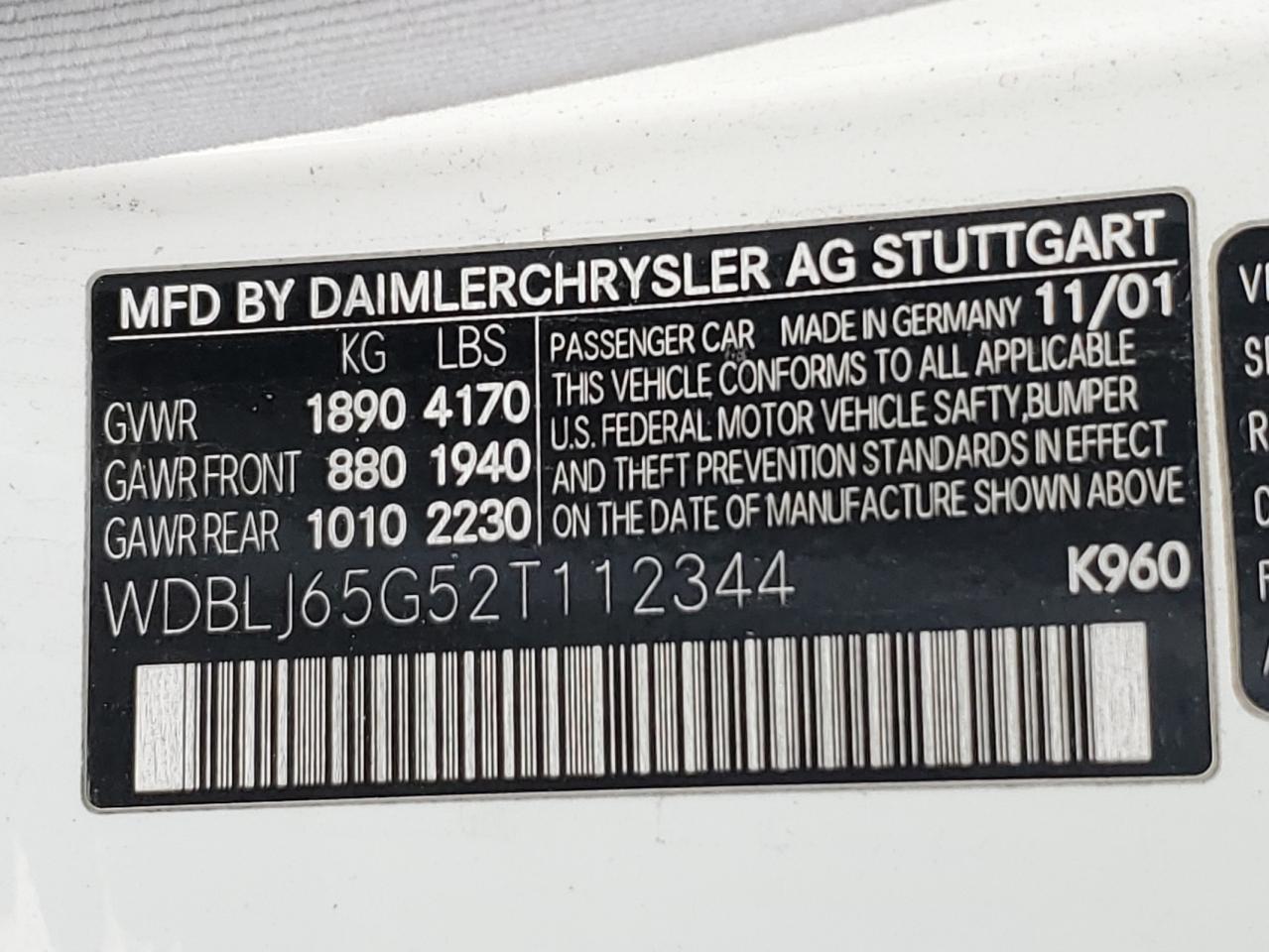 Lot #3285035400 2002 MERCEDES-BENZ CLK 320