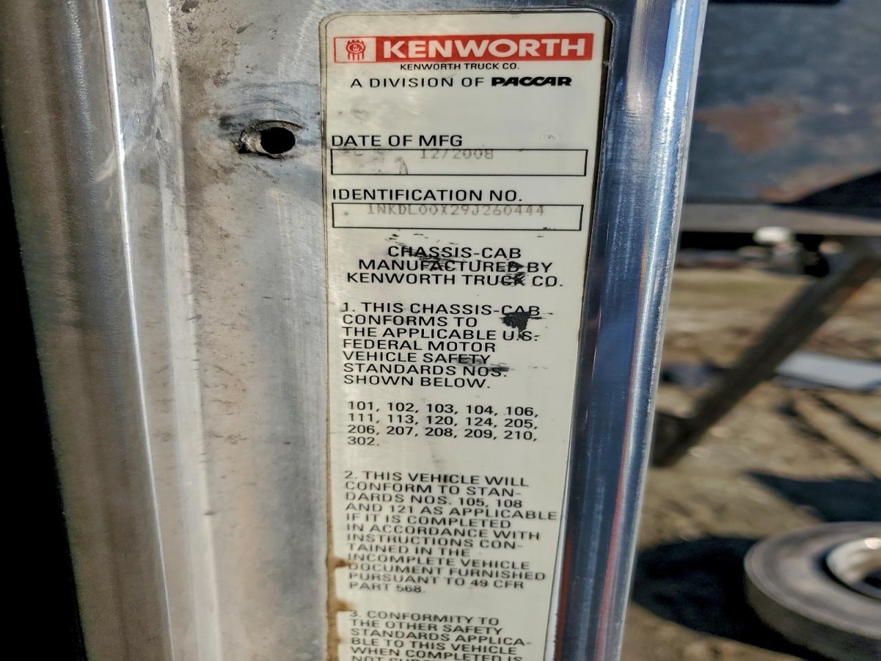 Lot #3316752397 2009 KENWORTH CONSTRUCTI