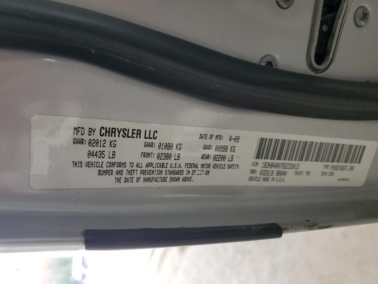 Lot #3293365440 2009 DODGE CALIBER SX