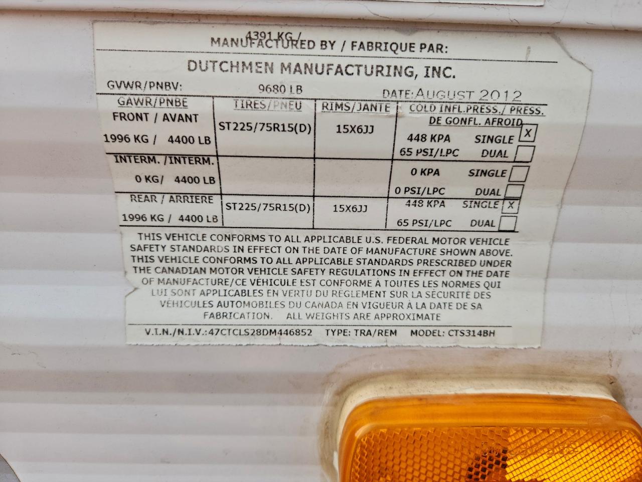 Lot #3302152151 2013 COLEMAN TRAILER