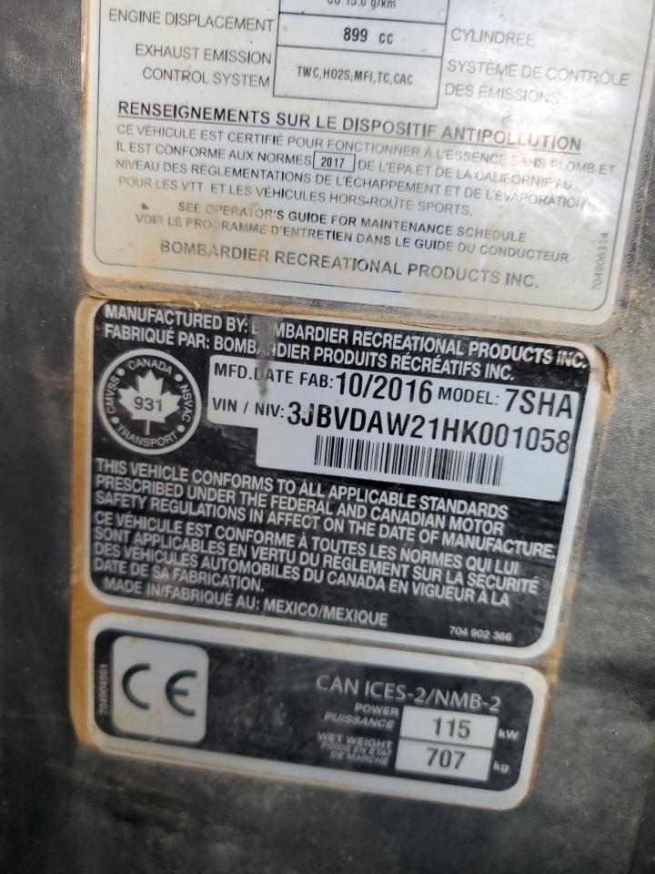 Lot #3292352301 2017 CAN-AM MAVERICK X