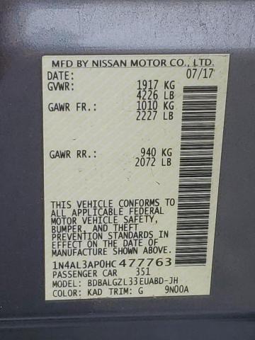 2017 NISSAN ALTIMA 2.5 #3304638949