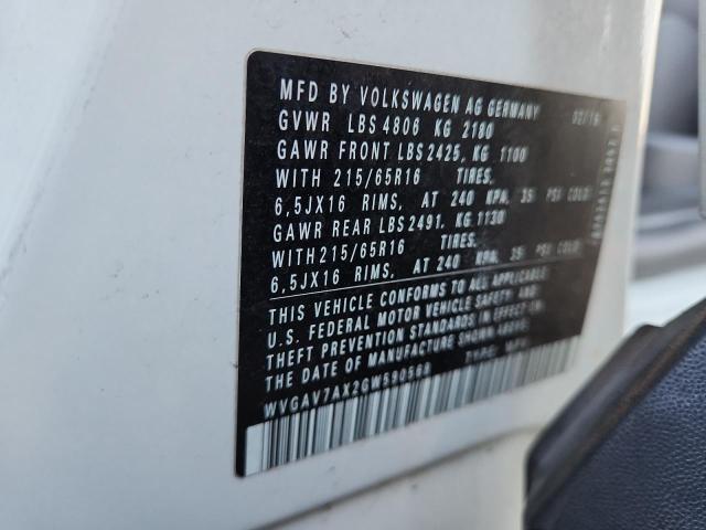 2016 VOLKSWAGEN TIGUAN S #3301835364