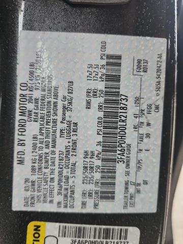 2020 FORD FUSION SE #3302923129