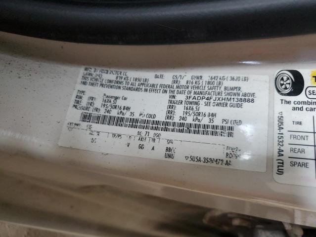 2017 FORD FIESTA TIT #3286674294