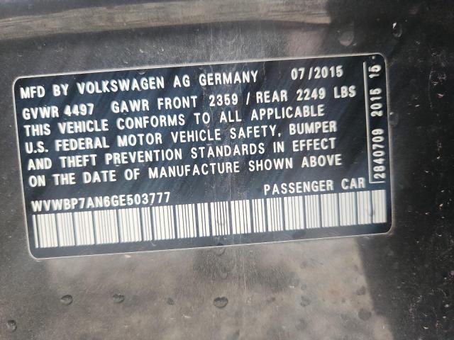 2016 VOLKSWAGEN CC BASE #3297332764
