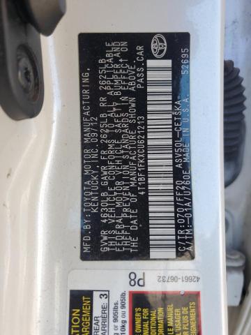 2012 TOYOTA CAMRY BASE #3297260391