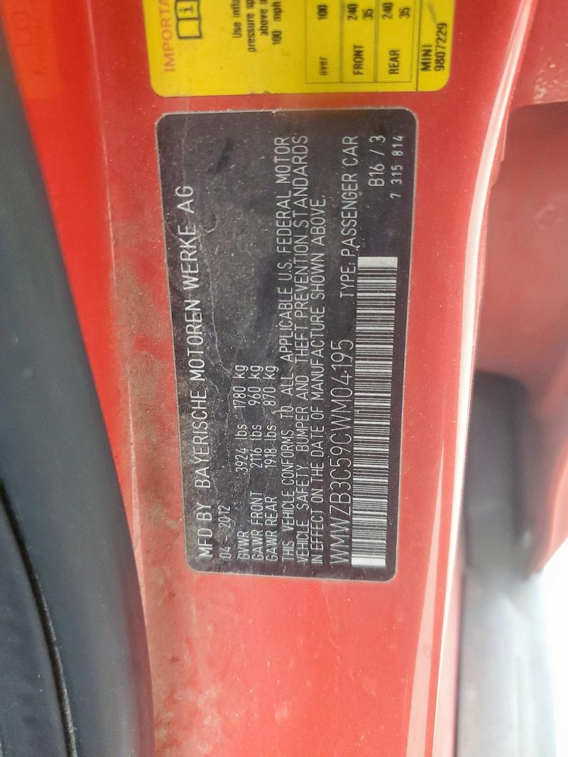 2012 MINI COOPER COU #3304497436