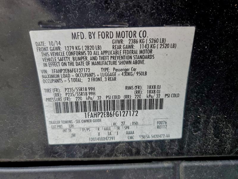 2015 FORD TAURUS SEL #3305434431